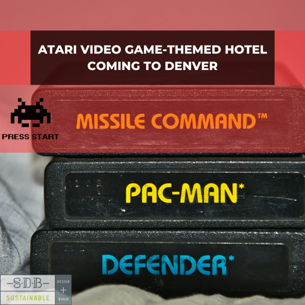 Atari games old school games retro console themed hotel construction news Denver Colorado