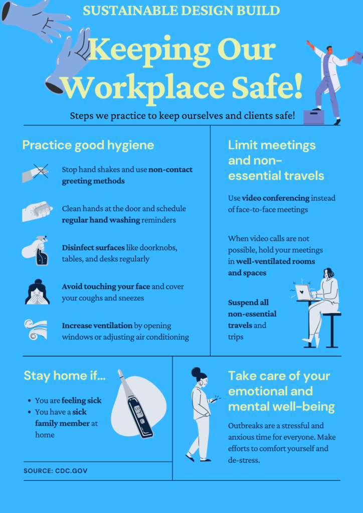 sustainable design build coronavirus workplace safety stay at home safe order