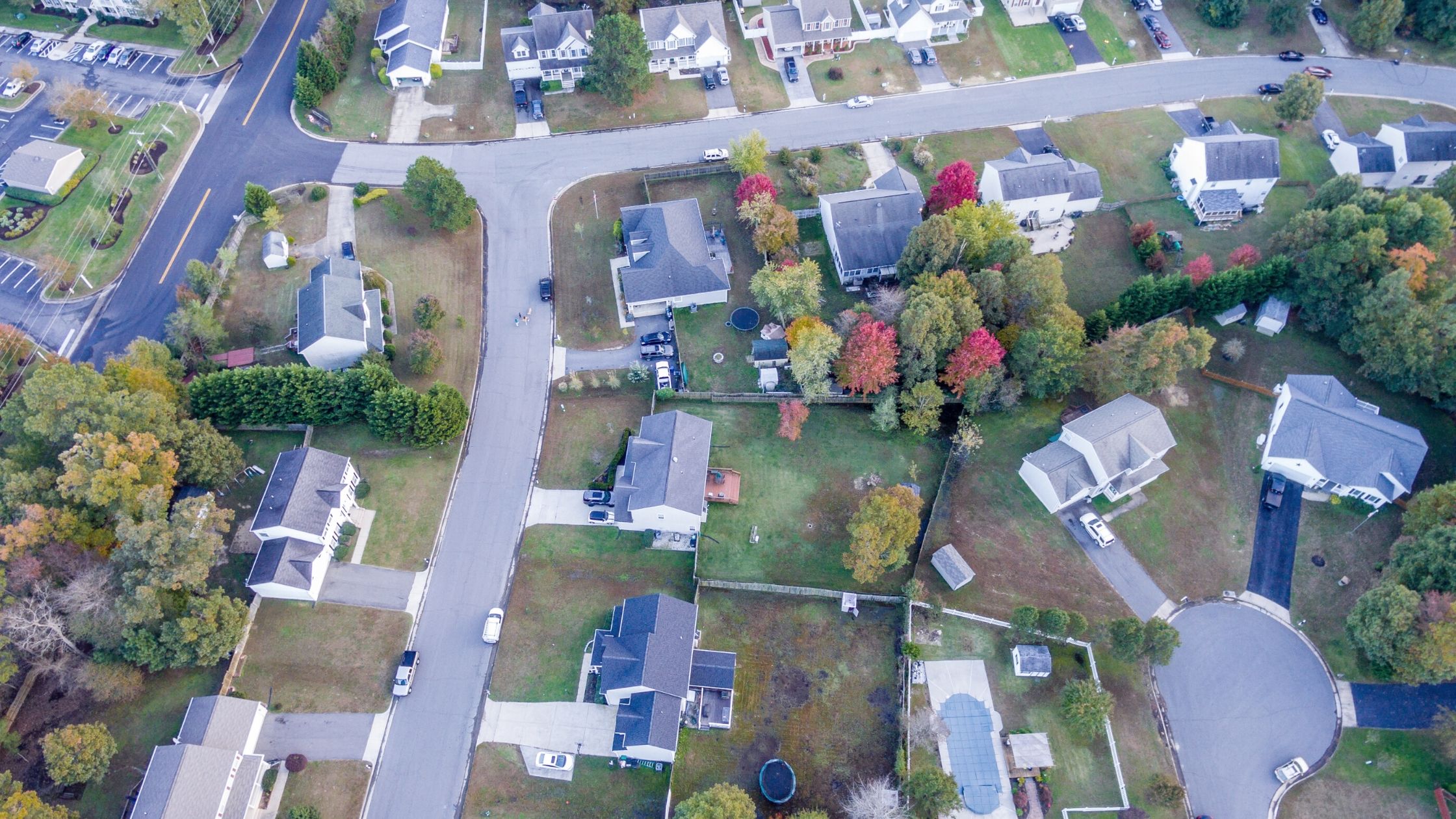 denver neighborhood overhead overview drone shot
