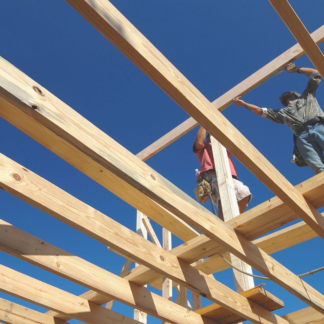 framing wood lumber joists construction roof upper level