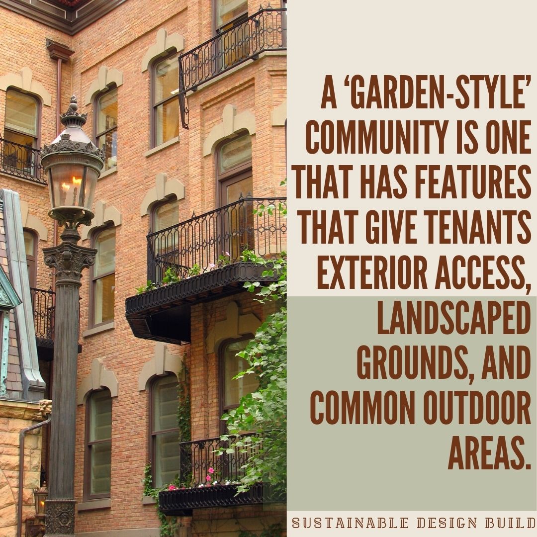 julliet walkways wrought iron brick building apartment multi-family development courtyard