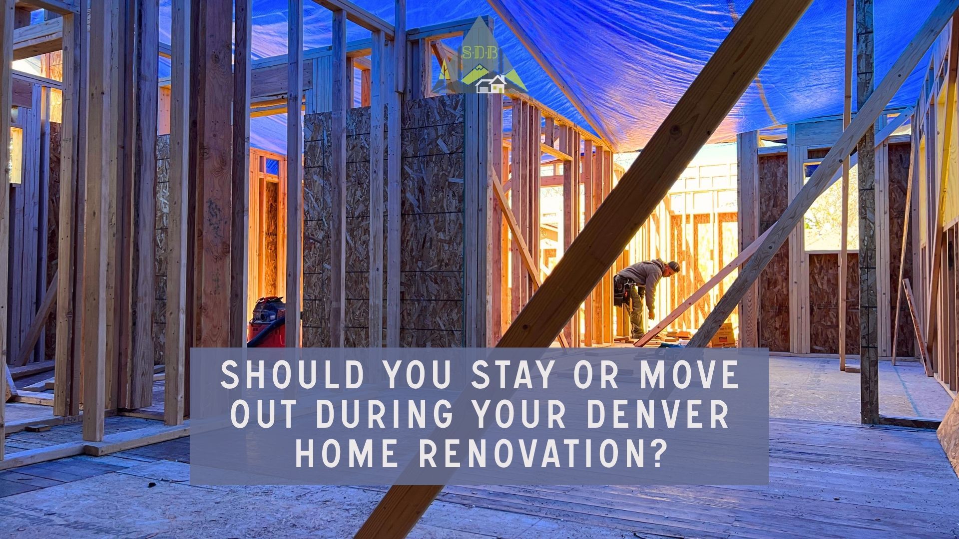 Denver home renovation project in progress with framing and remodeling wood joists and construction being performed by Sustainable design Build