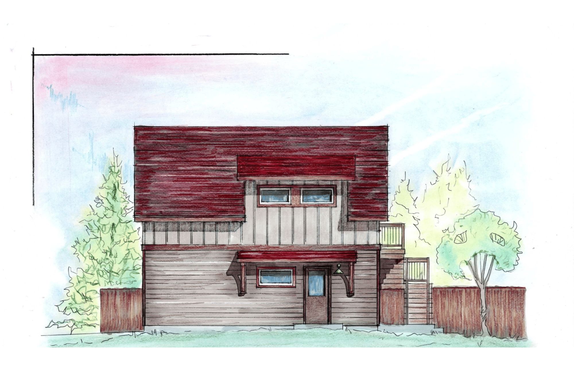 architect sketch of home remodeling plans building a pop top home addition with sustainable design build