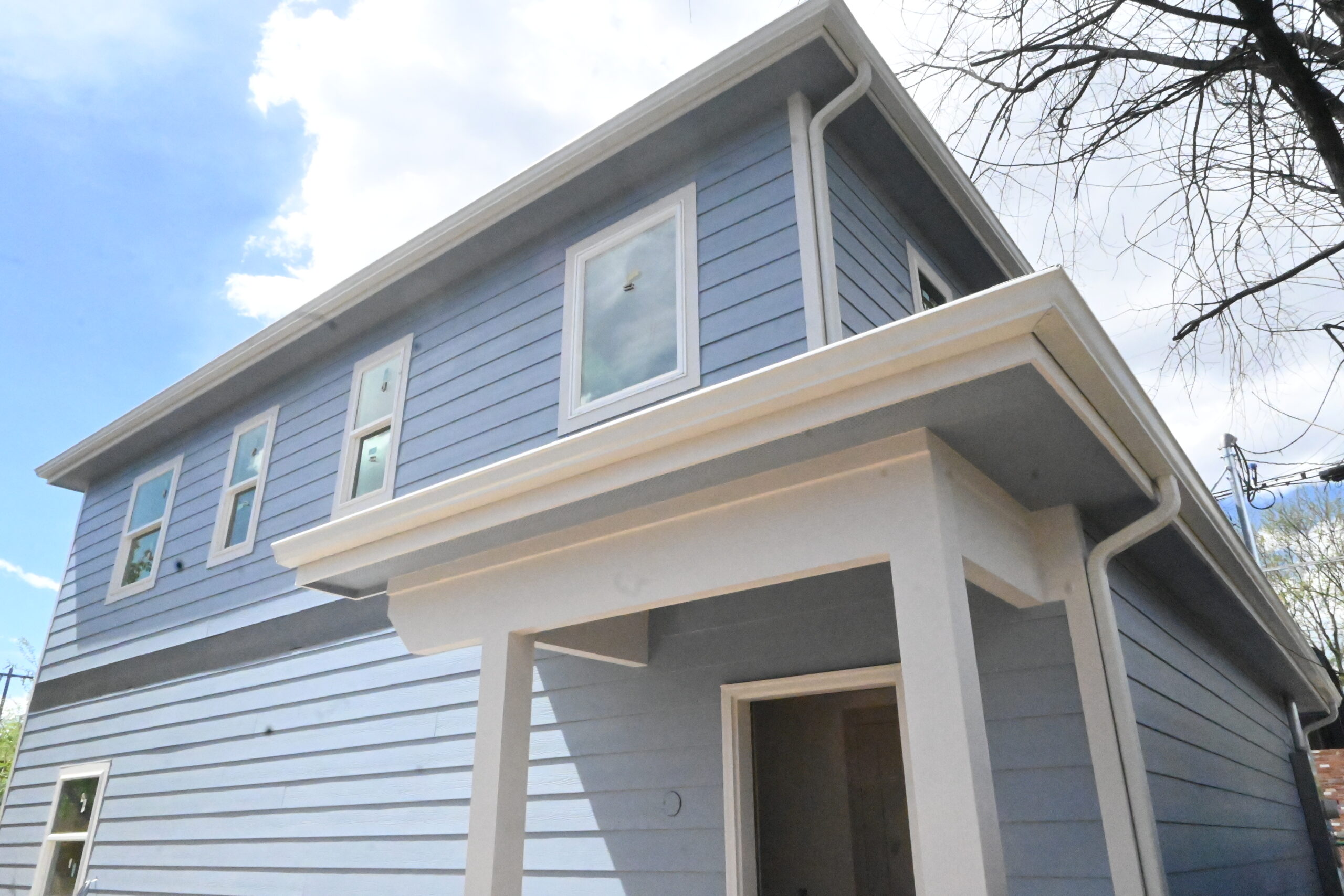 Denver ADU Aging in place blue accessory dwelling unit with white trim