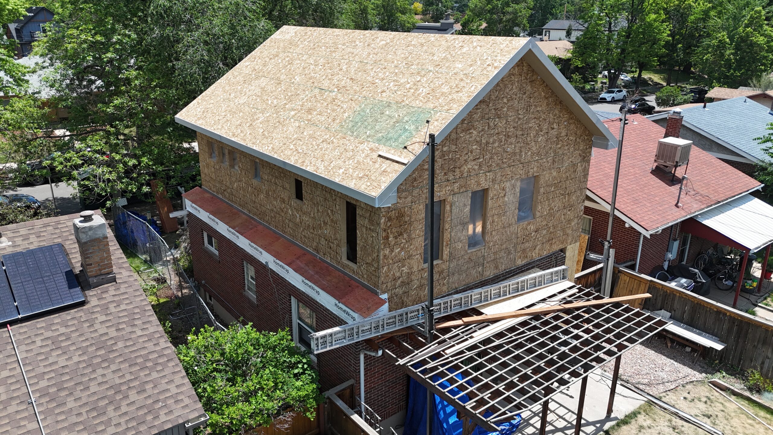 best design-build in denver sustainable design build rough framing of home addition project in denver